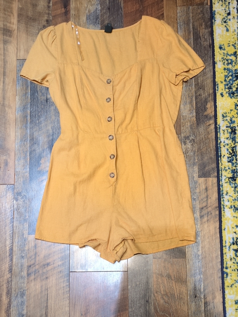 wild fable Yellow Button-Front Short romper